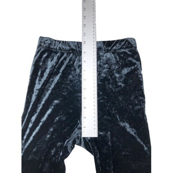 Kendall & Kylie Black Crushed Velvet Ankle Leggings Pants Elastic Waist Size XS - Picture 4 of 8